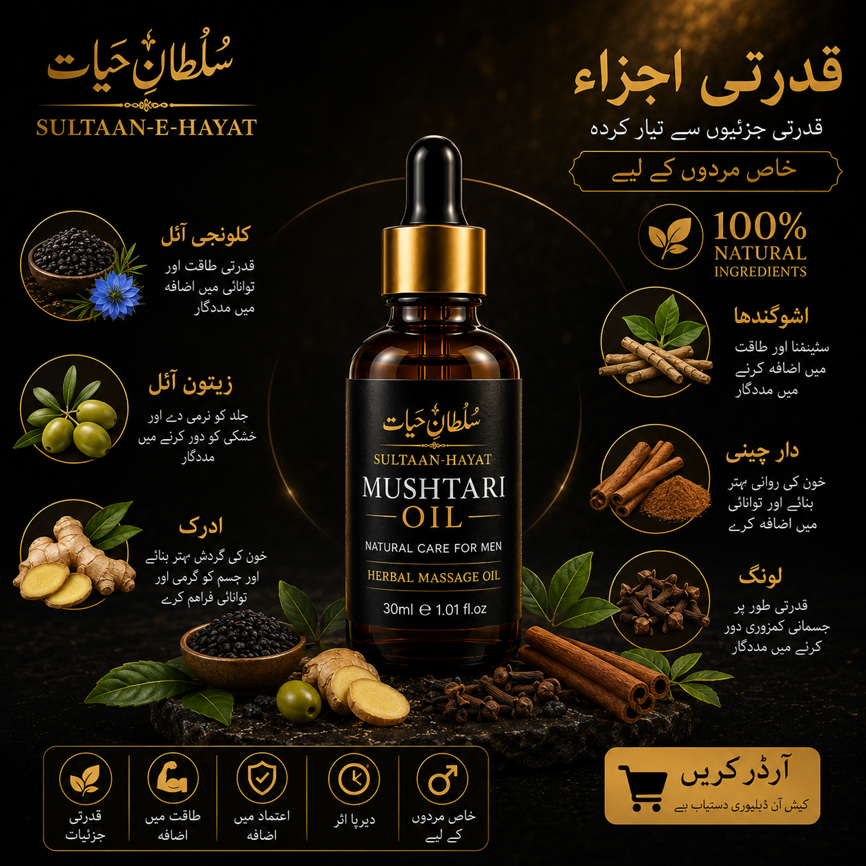 Sultaan-e-Hayat Mushtari Oil (30ml)